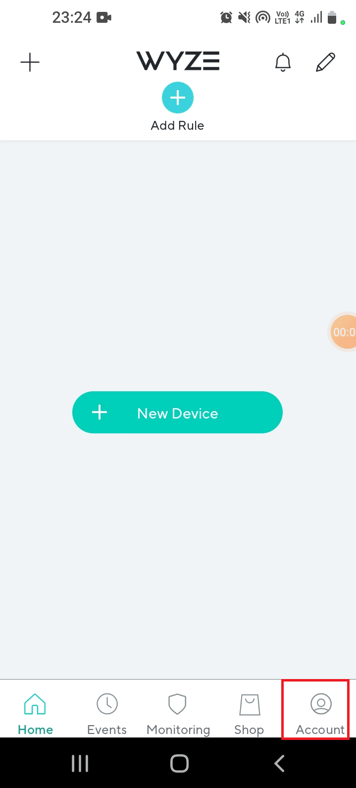 Tap on the Account tab