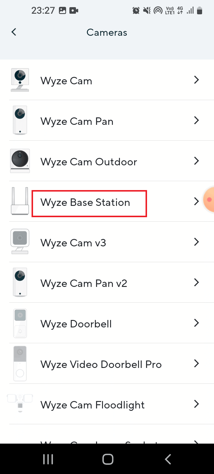 Tap on the camera type. Fix Wyze Error Code 06