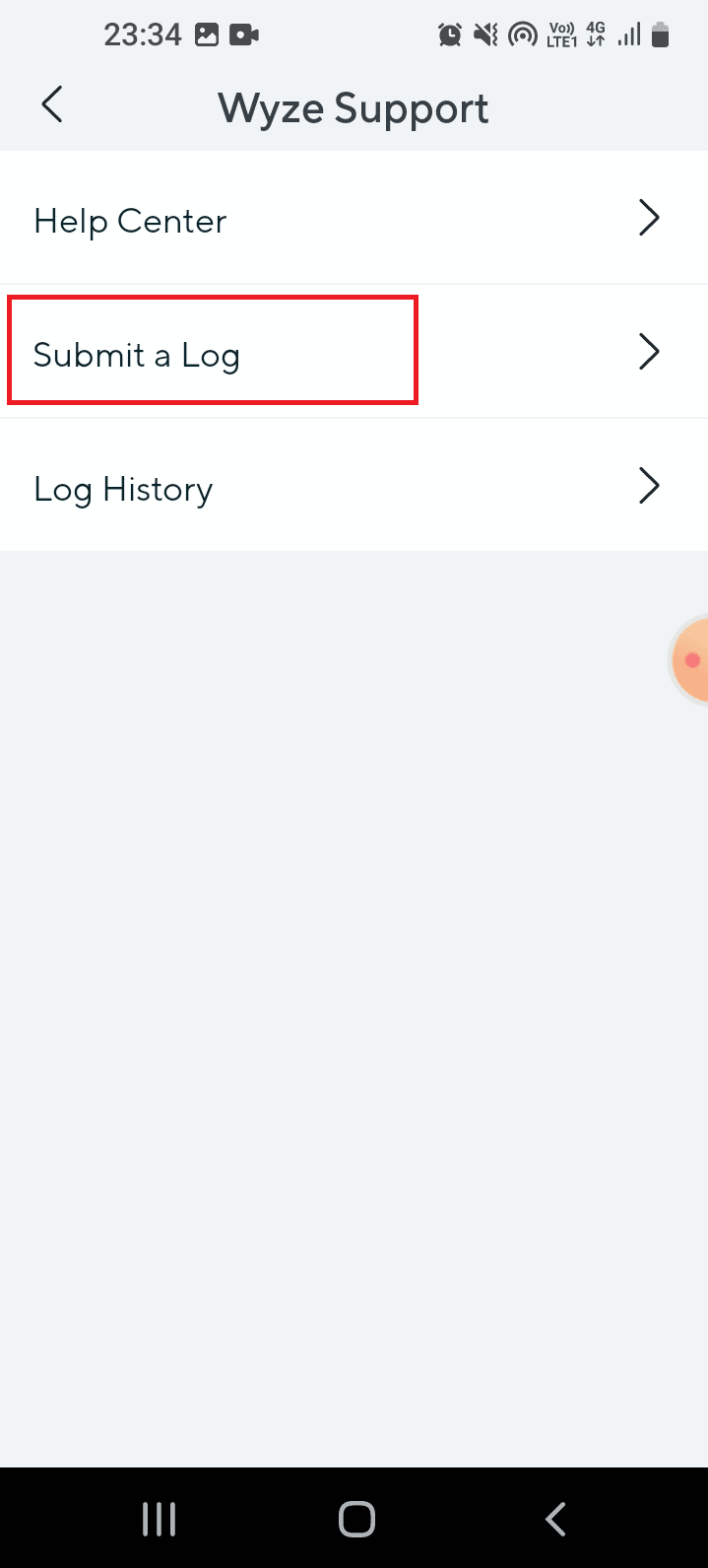 Tap on the Submit a Log tab