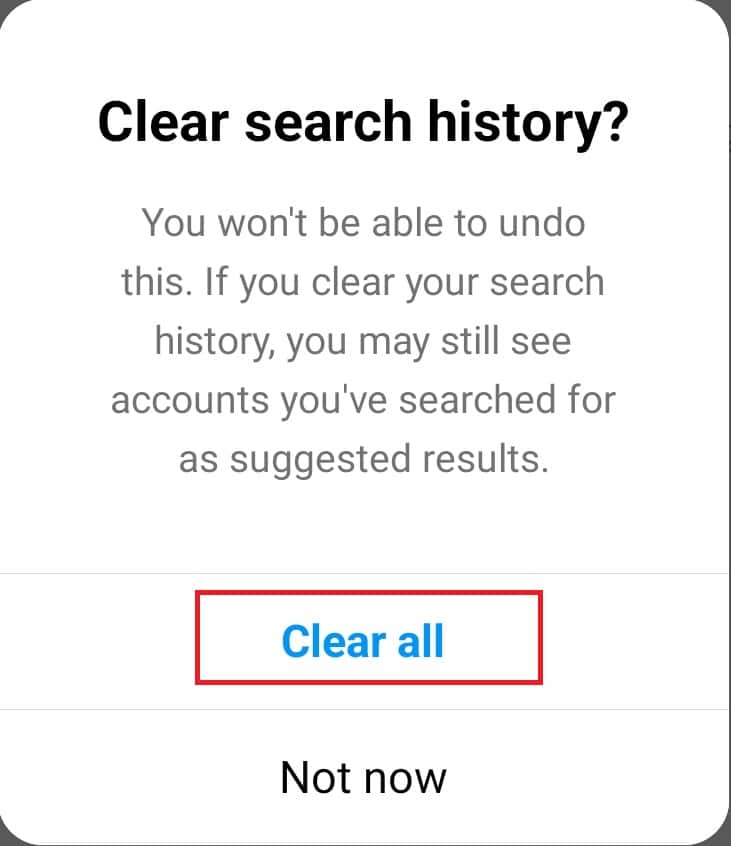 Tap on Clear all in the pop-up