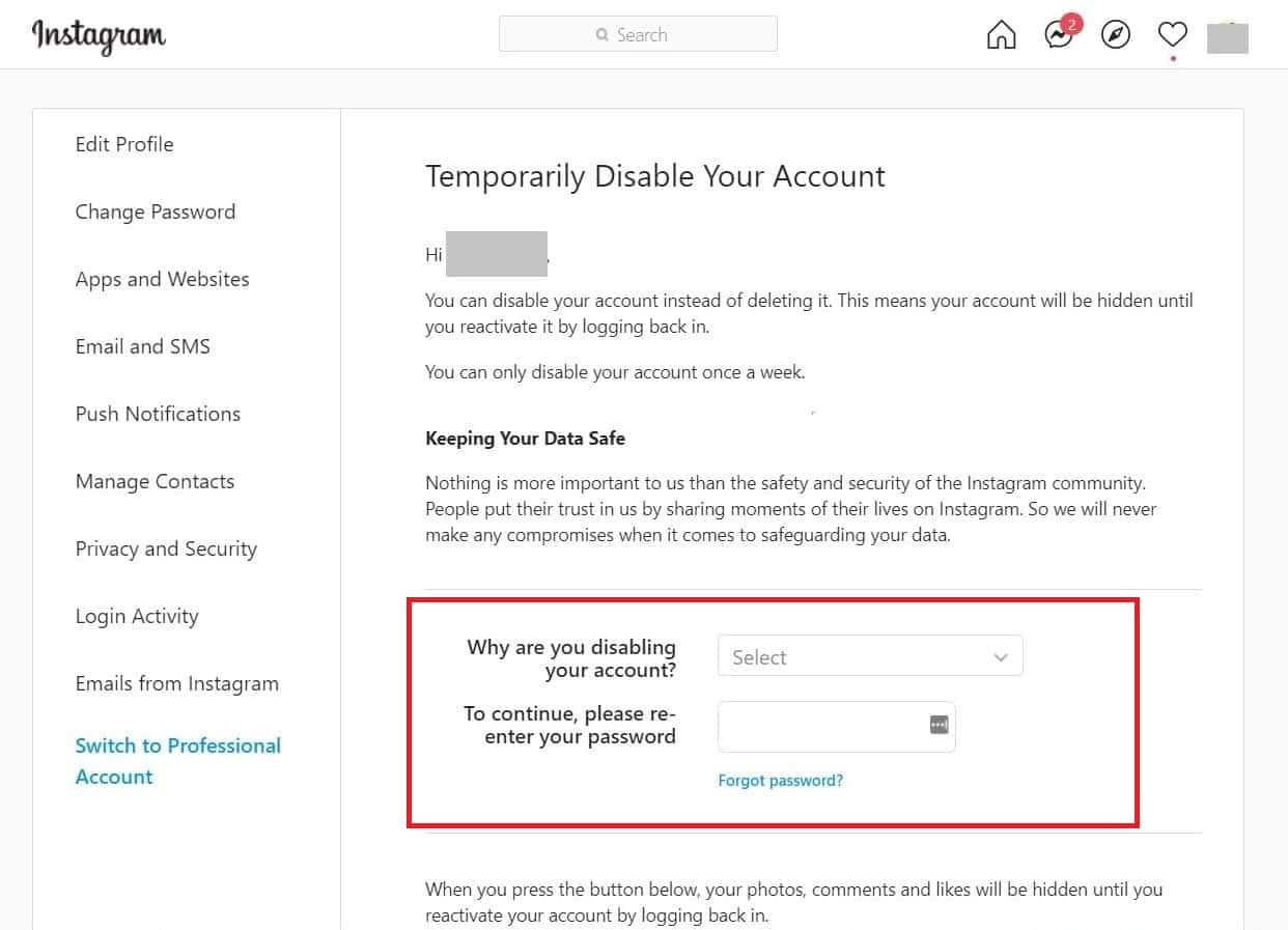 Re-enter your Instagram password | How to reset your instagram account