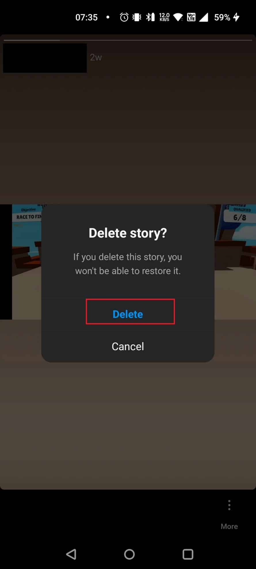 Tap on Delete in the pop-up | How to reset your instagram account | clearing cache delete pictures on Instagram