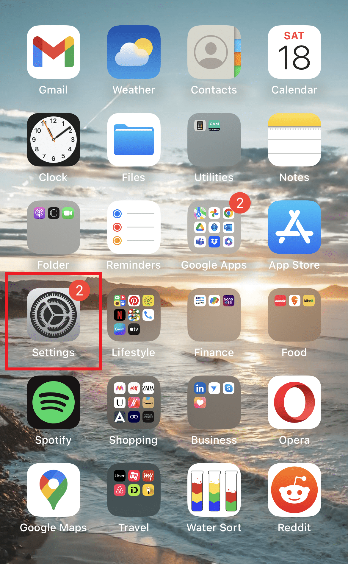 Tap on the Settings app
