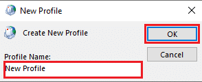 Name the profile and click OK. Fix this is not a valid file name outlook