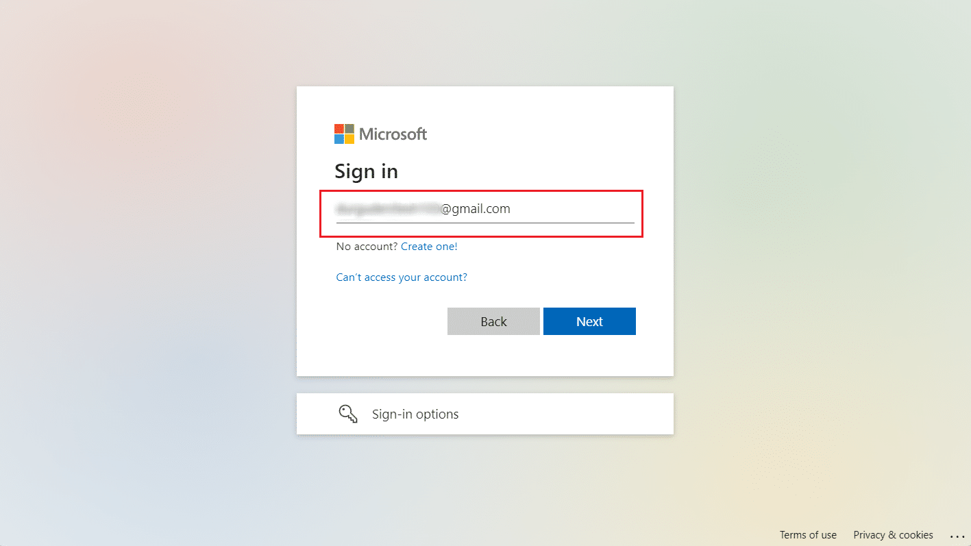 Visit the Microsoft Sign In page and Sign in to your account