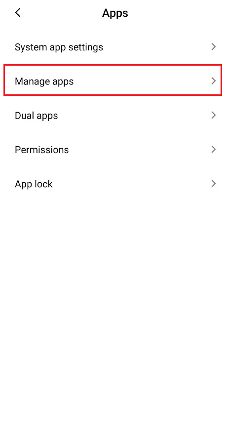 Tap on Manage apps | How to Use McDonald's App