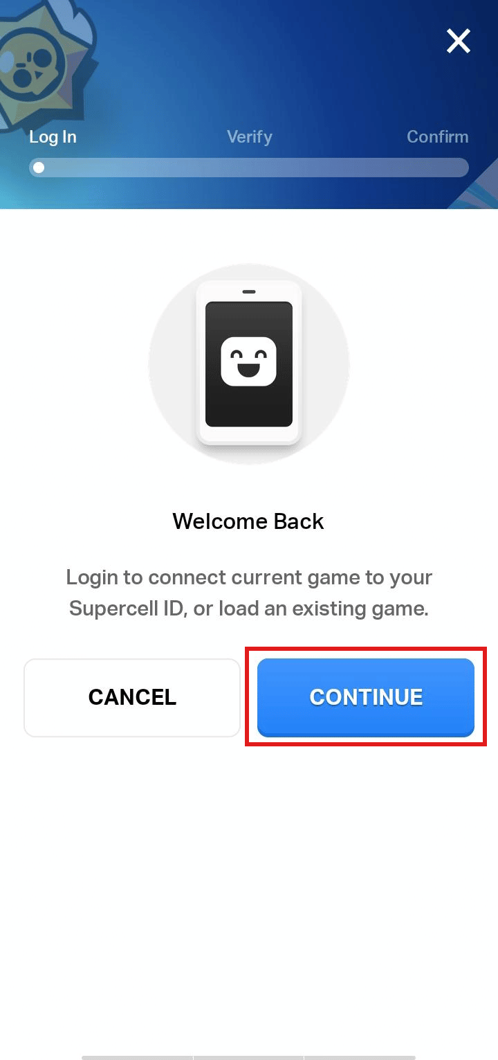 Tap on CONTINUE | How to delete clash royale account