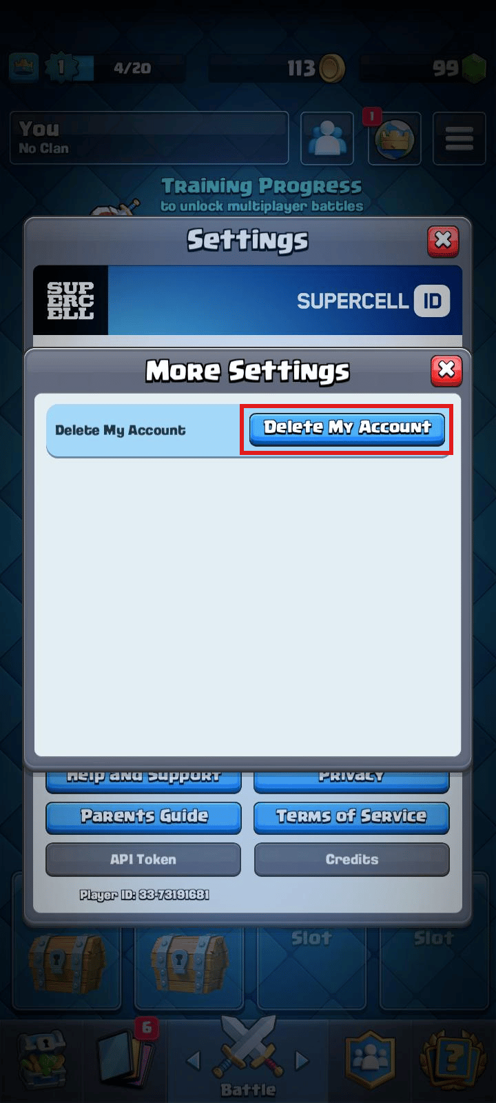 Tap on Delete My Account.