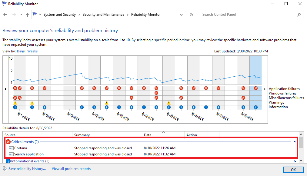 In the Reliability details section you can see the details of the recent crash and update events. Fix Scripted Diagnostics Native Host Not Working