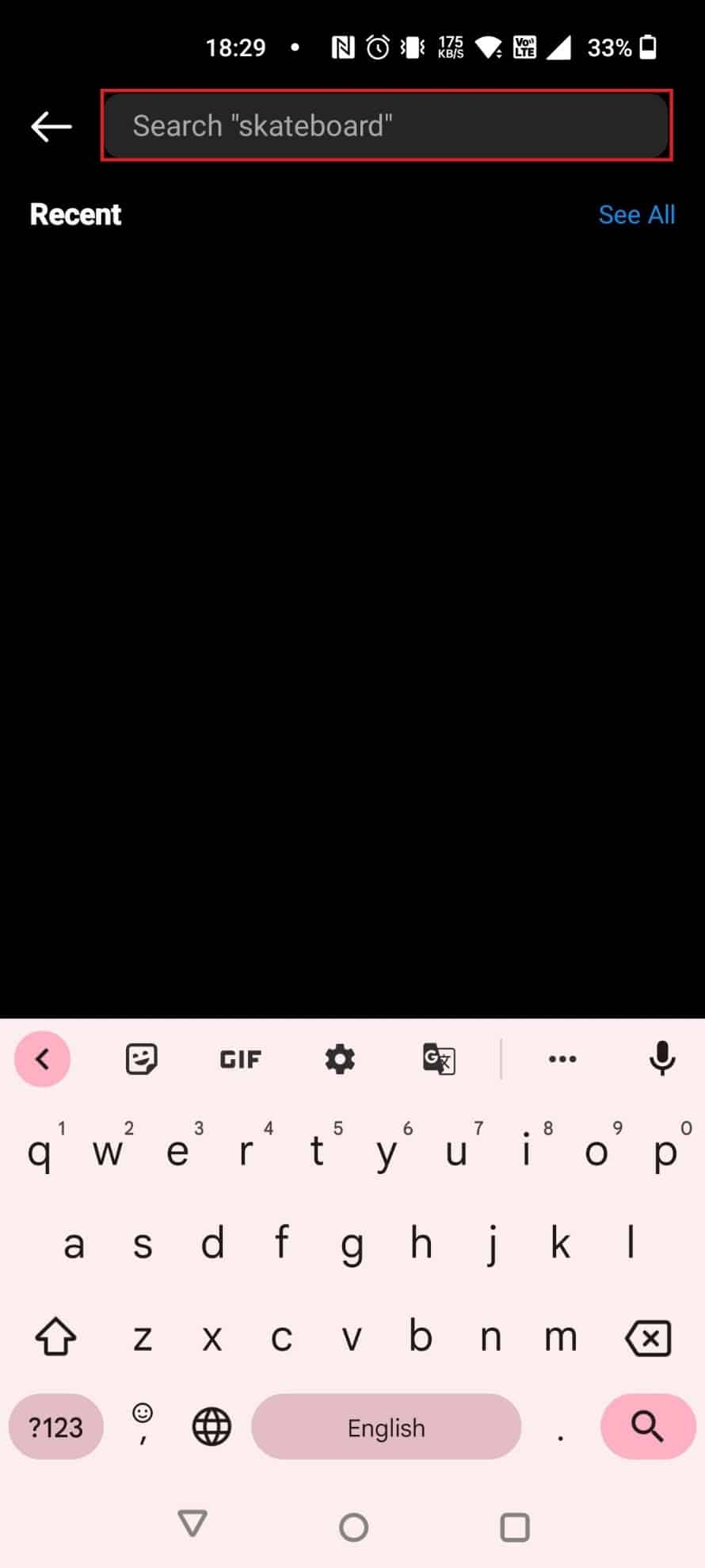 search your username or account name