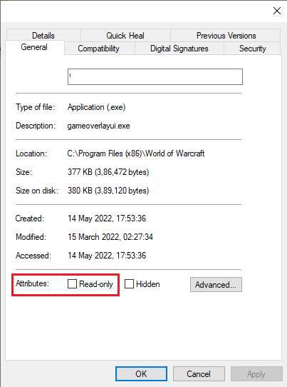 switch to the General tab and uncheck the box next to Read only next to Attributes section