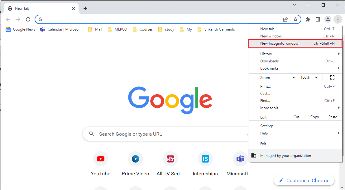 Use Incognito Mode. Fix YouTube Error 400 in Google Chrome