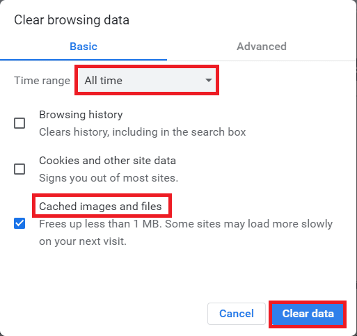 Clear browsing data