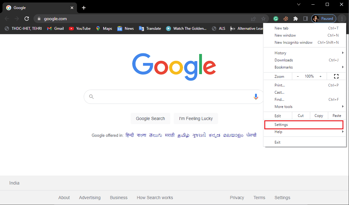 clcik on the settings. Fix Chrome Errors While Searching for Harmful Software