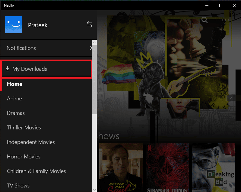 Locate and click on My Downloads