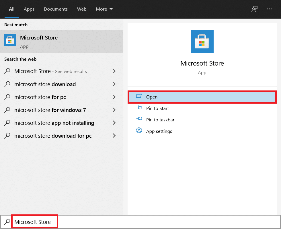 Open Microsoft Store
