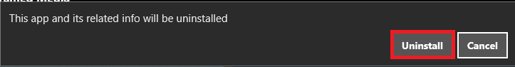 Confirm Uninstall