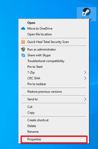 Right click on the Steam shortcut on the desktop and choose properties