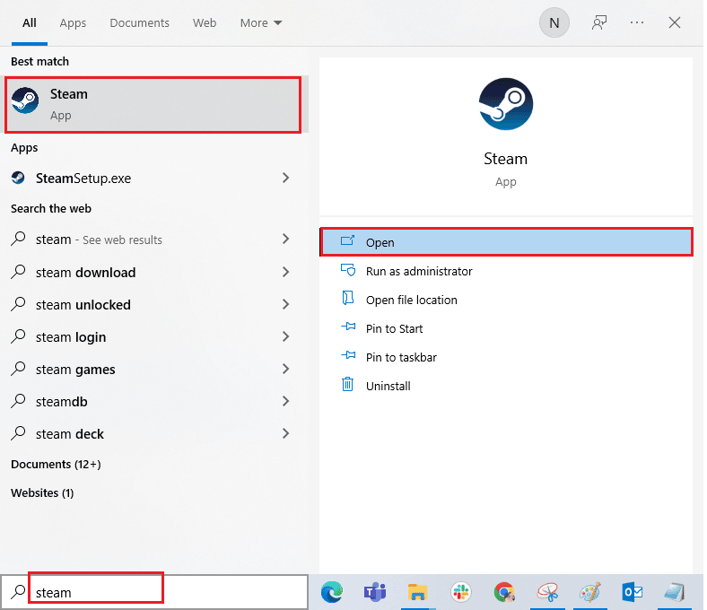 open steam. Fix Steam Error Code 51 in Windows 10