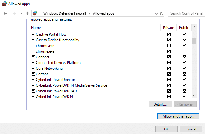 Click on OK to confirm settings