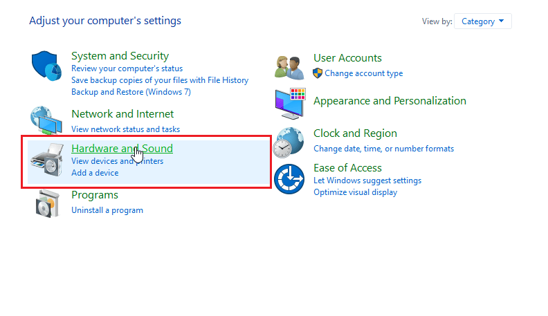 click hardware and sound. Fix SADES Headset Not Recognised by Windows 10 Problem