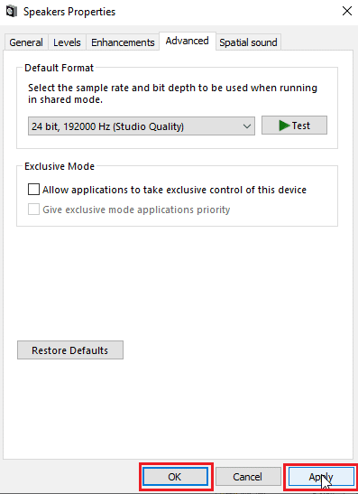 click apply and click ok. Fix SADES Headset Not Recognised by Windows 10 Problem