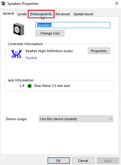 click enhancements tab. Fix SADES Headset Not Recognised by Windows 10 Problem