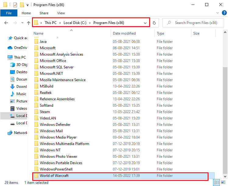 navigate to C Program Files 86 World of Warcraft path 