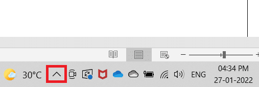 Click on Show hidden icons 