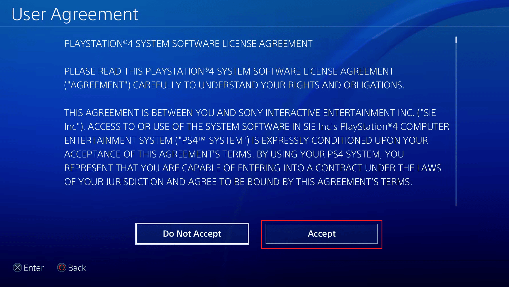 Select Accept