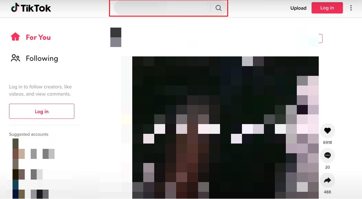 Click on the search bar from the top | Where is the Search Bar on TikTok?