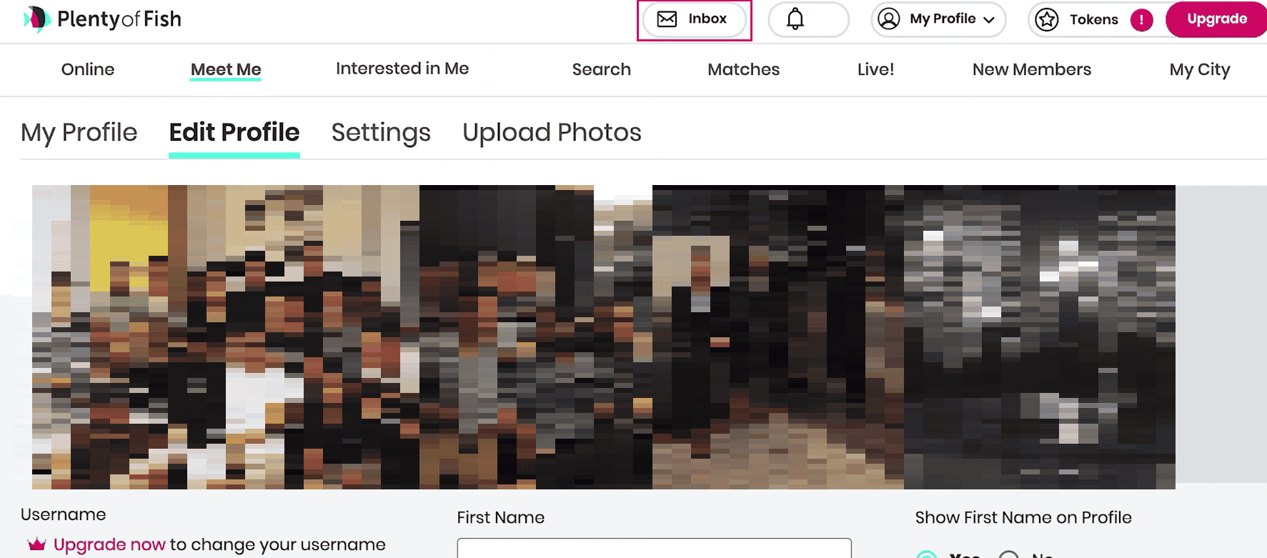 Click on Inbox from the top | How to Unlike Someone on POF | likes disappeared on POF