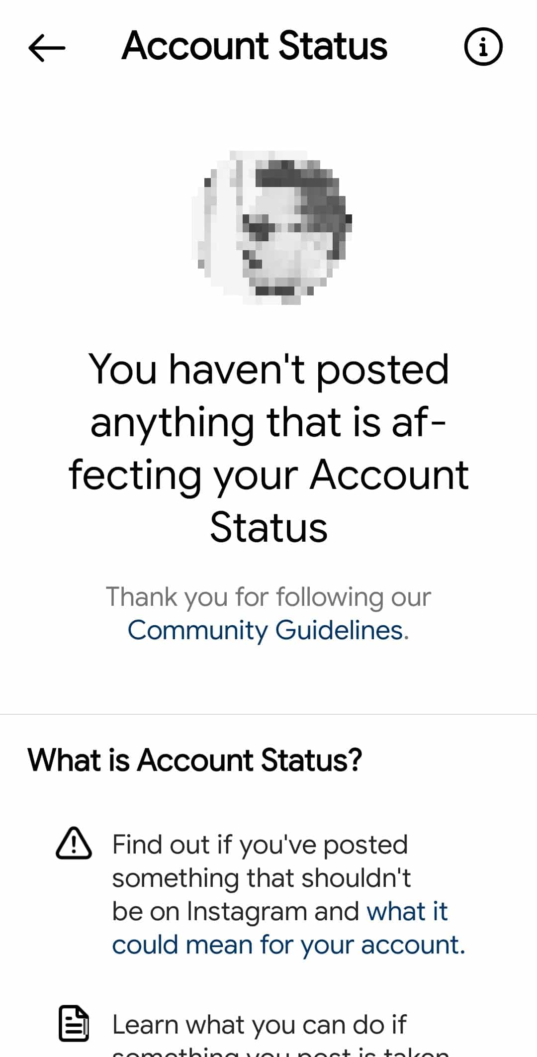Instagram Account Status