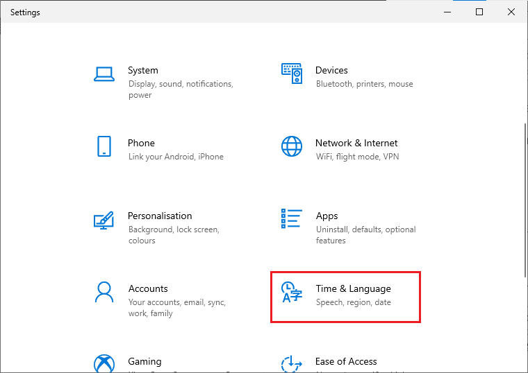 click on Time Language setting. Fix Forza Horizon 4 FH001 in Windows 10