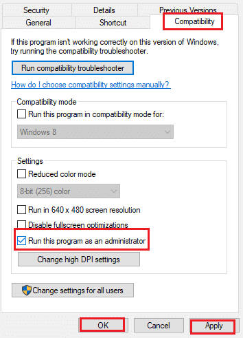 run this program as administrator in compatibility tab. Fix Star Citizen Error 10002 in Windows 10
