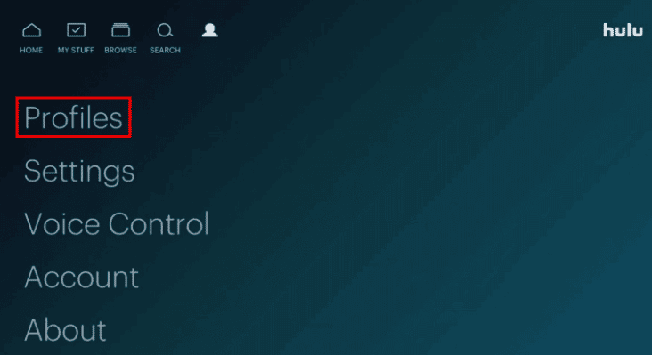 Select the Profiles option to view all the currently used profiles | change plans in Hulu