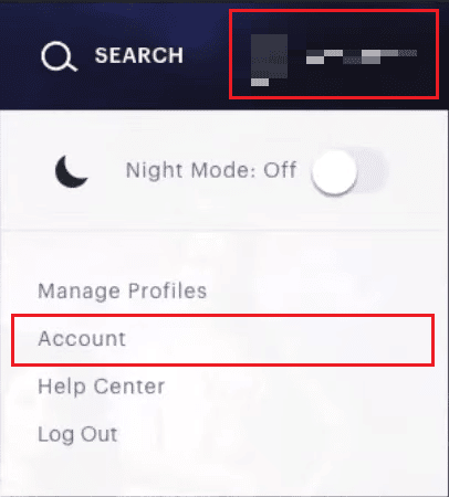 Click on profile name - Account from the top right corner