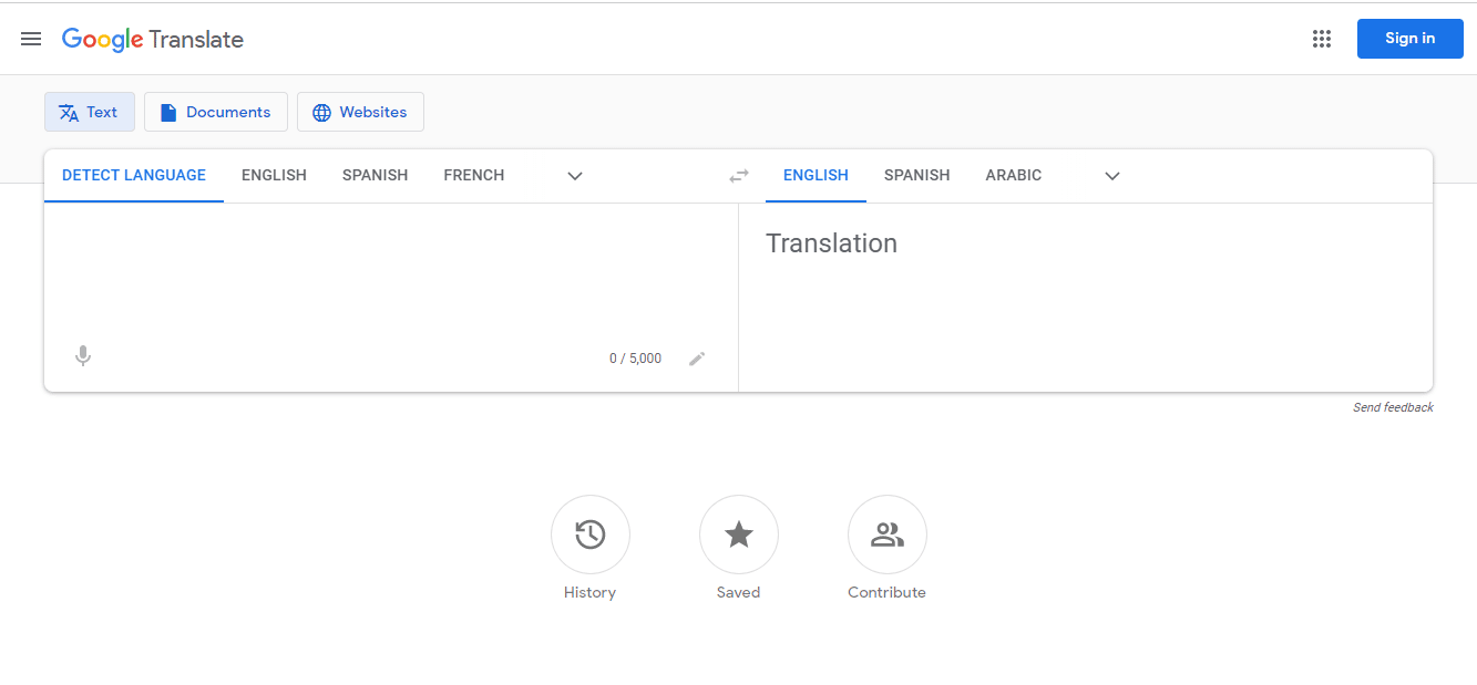 Open Google Translate