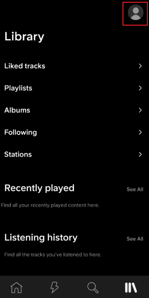 Tap on the profile icon from the top right corner