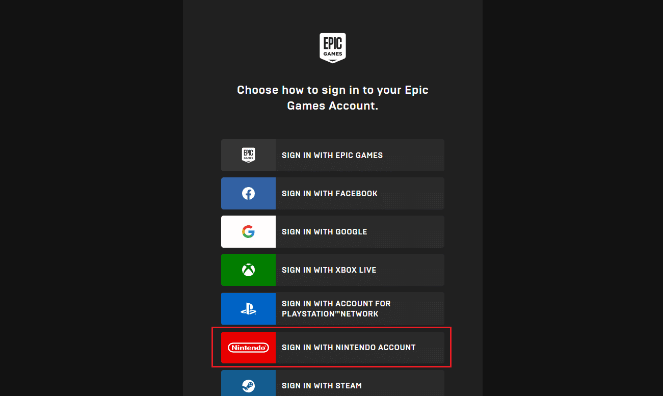 click on SIGN IN WITH NINTENDO ACCOUNT