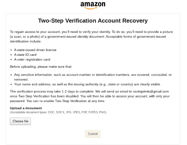 Amazon Account Recovery and Upload page | How Can You Recover Your Amazon Account