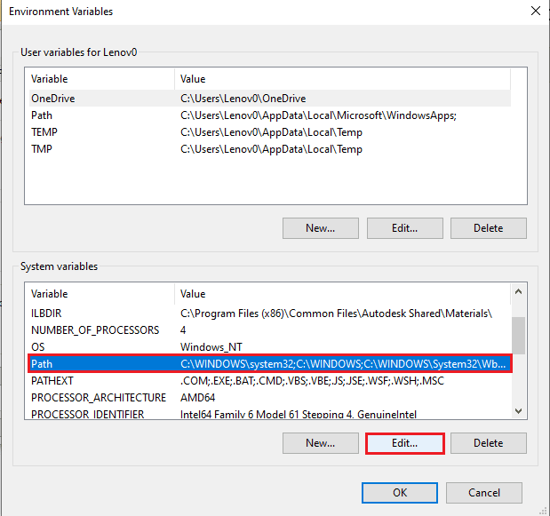Select the Path entry in the System variables section and click on the Edit… button. Fix git is Not Recognized as an Internal or External Command