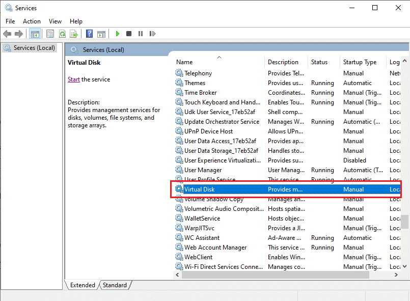 locate Virtual Disk 