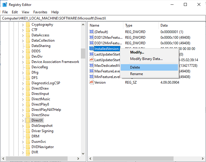 right click on InstalledVersion file and click on Delete option. Fix League We have Restored This Installation in Windows 10