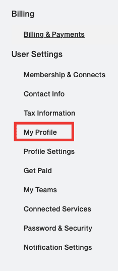 click on my profile
