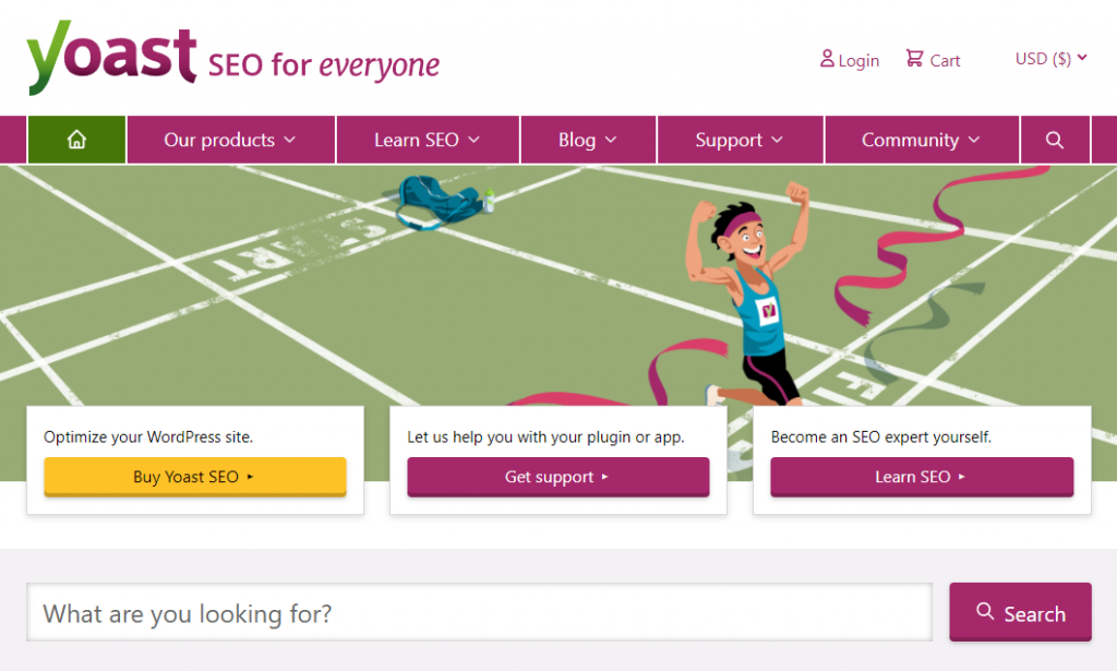 Yoast SEO homepage