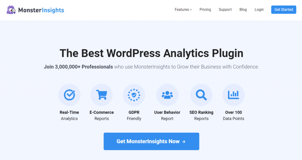MonsterInsights homepage