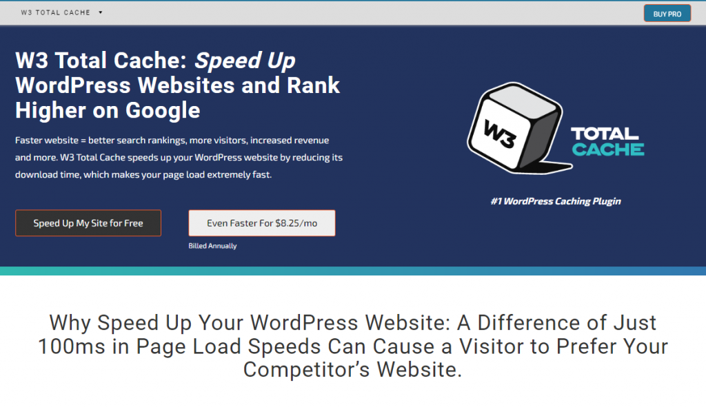 W3 Total Cache homepage
