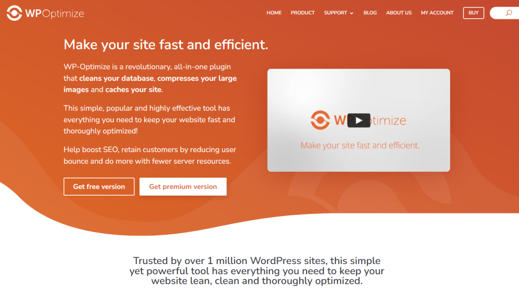 WP-Optimize homepage