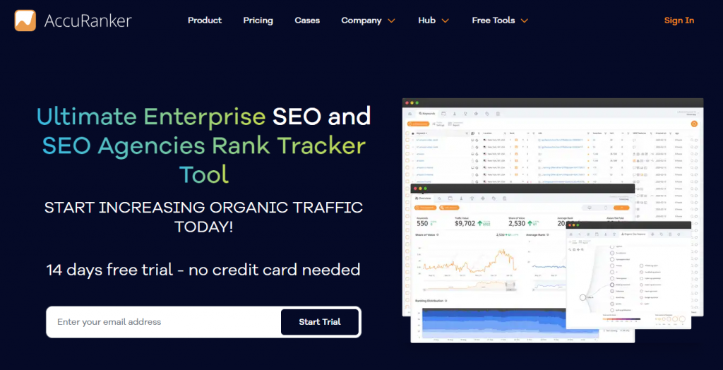 Accuranker homepage